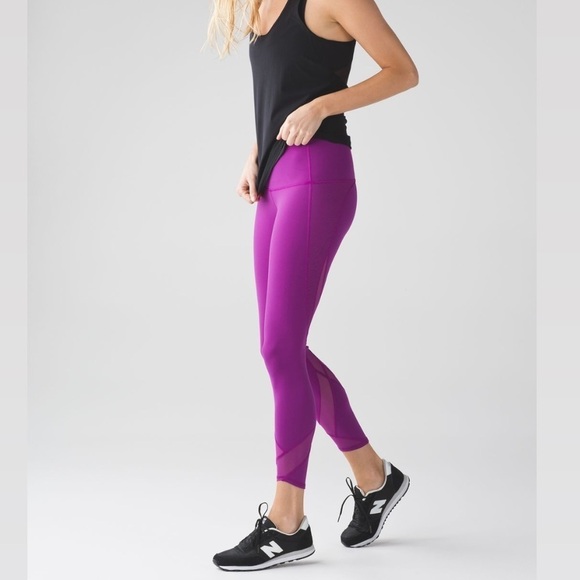 Lululemon Tranquil Tight Leggings High Rise Mesh Regal Plum Purple Pink - Picture 16 of 16